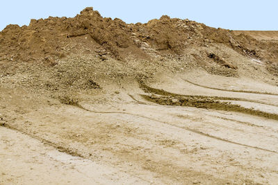 Scenic view of desert against clear sky