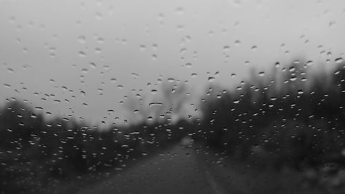 Rain drops on road