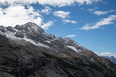 Scenic view of mountains against cloudy sky