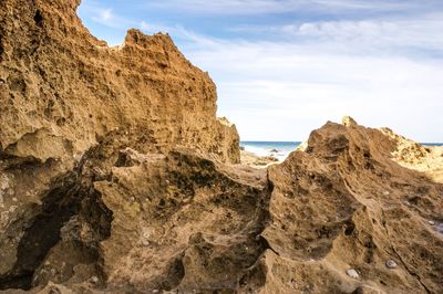 Rock formations against sky