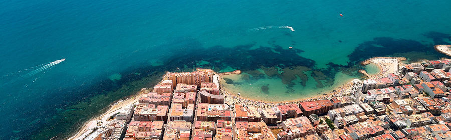 High angle view of city