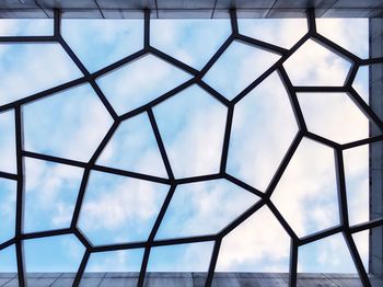 Low angle view of ceiling against sky