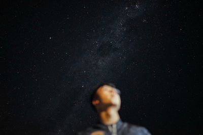 Low angle view of stars against sky at night