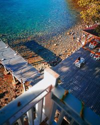 High angle view of beach