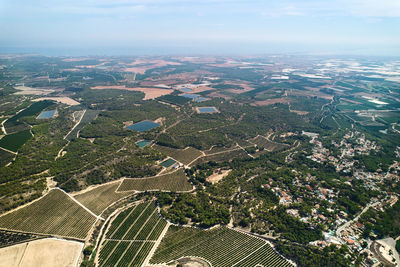 High angle view of landscape against sky