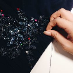 High angle view of woman holding hands