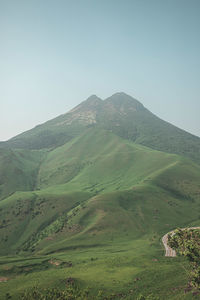 Scenic view of mountains against clear sky