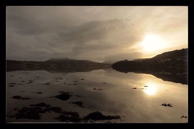 Scenic view of sea during sunset