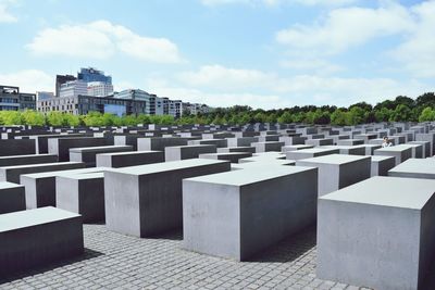 View of cemetery against sky