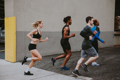 Group of people running