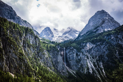 Panoramic view of mountains against sky