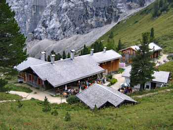 High angle view of buildings