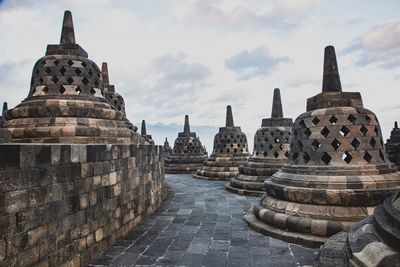 Low angle view of temple against sky