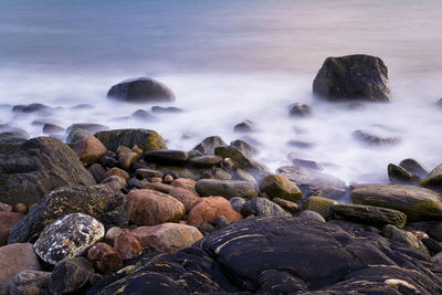 Rocky coast at dusk