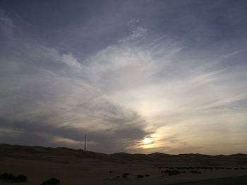 Scenic view of silhouette landscape against sky during sunset