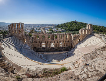 View of odeo of herod atticus, athens acropolis athens acropolis, greece