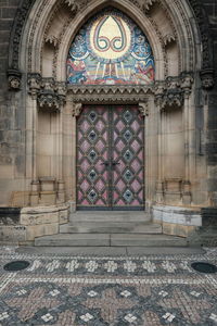 View of closed door of building