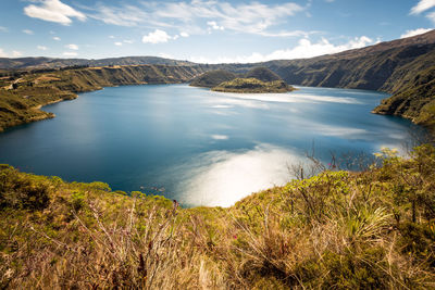 High angle view of lake