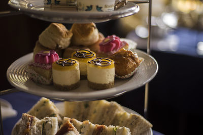 Close-up of cupcakes on table