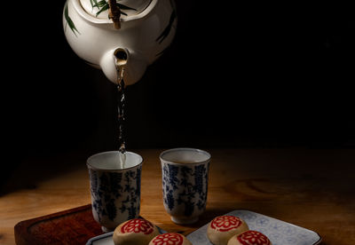 Close-up of wineglass on table