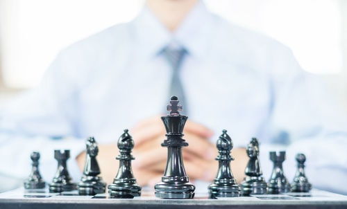 Close-up of chess pieces