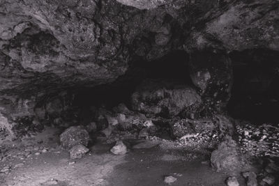 Close-up of rock formation in sea