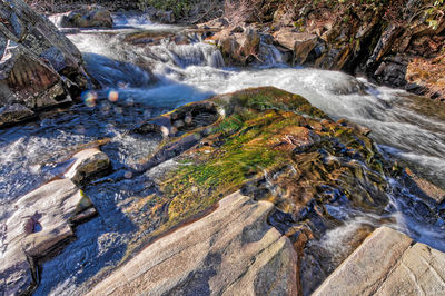 Scenic view of waterfall