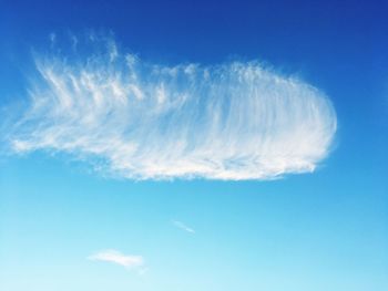 Low angle view of clouds in blue sky