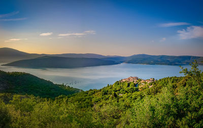 Scenic view of a lake against sky.