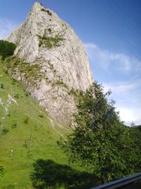 Low angle view of mountain against sky