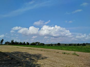 Scenic view of field against sky