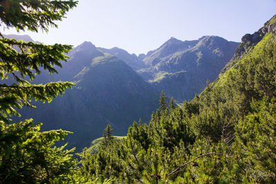 Scenic view of mountains against clear sky