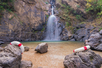 Chok kra-din waterfall in thong pha phum district kanchanaburi, thailand