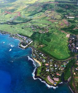 Aerial view of agricultural landscape