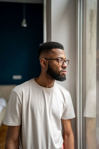 Young man looking away