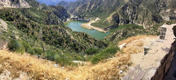 High angle view of lake