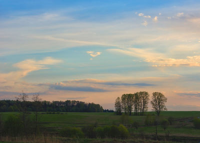 Scenic view of landscape against cloudy sky