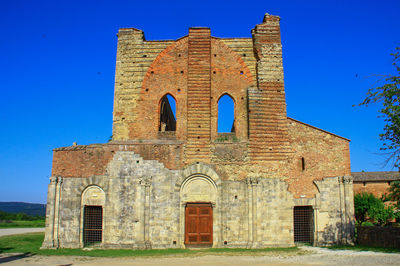 Old building against blue sky