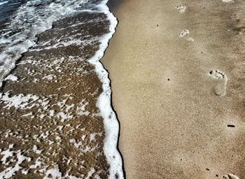 Close-up of sand on beach