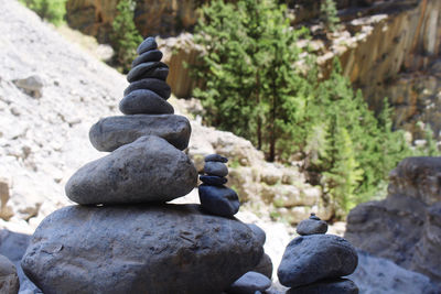 Stack of stones on rock