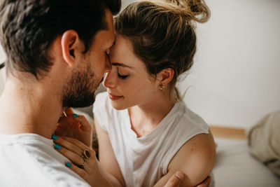 Young couple kissing