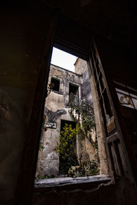 Low angle view of abandoned building