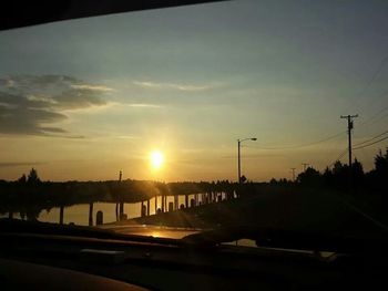 View of road at sunset