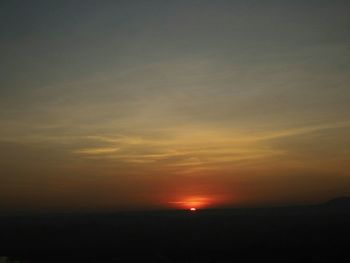 Scenic view of silhouette landscape against sky during sunset