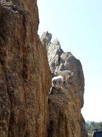 Rock formations against clear sky