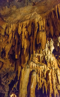 Low angle view of rock formation in cave