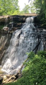 Scenic view of waterfall