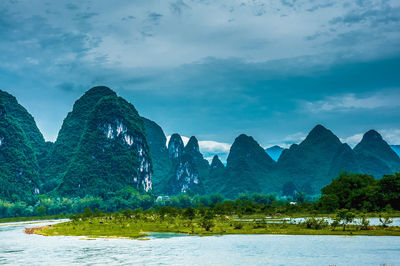 Scenic view of mountains against sky