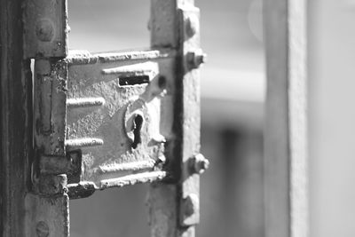 Close-up of rusty metal door