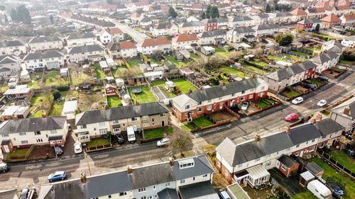 High angle shot of townscape